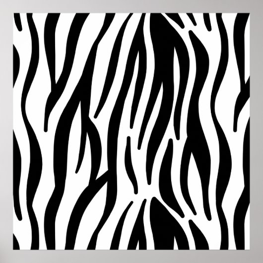 White and Black Zebra Pattern ポスター (正面)