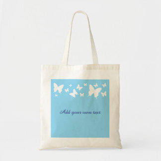 White and Blue Butterfly Tote Bag Wedding Favour  トートバッグ