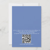 White and Blue Elegant Floral QR Code Wedding 招待状 (裏面)
