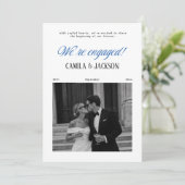 White and Blue Engagement Party Announcement 招待状 (スタンド正面)