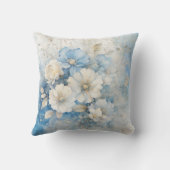 White and Blue Flowers クッション (裏面)
