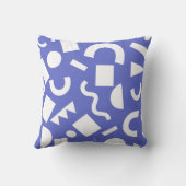 White and Blue Geometric Shape Decorative  クッション (裏面)