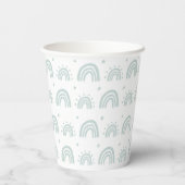 White And Blue Rainbow Babyshower New Baby Cup 紙コップ (裏面)