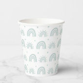 White And Blue Rainbow Babyshower New Baby Cup 紙コップ (正面)