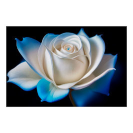 White and Blue Rose ポスター