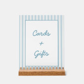 White and Blue Stripe Beach Club Cards and Gifts アクリルサイン (正面)