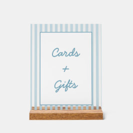 White and Blue Stripe Beach Club Cards and Gifts アクリルサイン