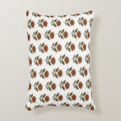 White and Brown Floral Boho  アクセントクッション (正面(垂直))