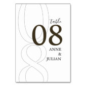 White and BrownModern Wedding Table Number Card  テーブルナンバー (正面)