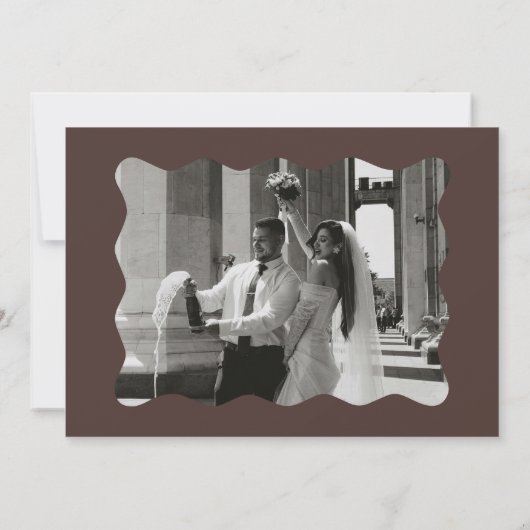 White and Chocolate Brown Wedding  招待状 (裏面)