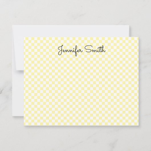 White and Cream Small Check ノートカード (正面)