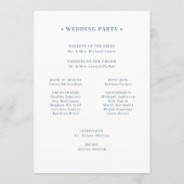 White and Dusty Blue | Luxe Wedding Welcome プログラム (裏面)