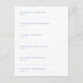 White and Dusty Blue Wedding Place Name Card DIY 招待状