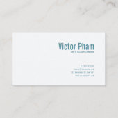 White and Dusty Blue Winter Floral Gold Frame 名刺 (裏面)