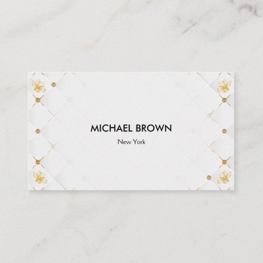 White and Gold Business Card Template 名刺 (裏面)