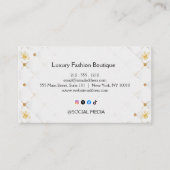 White and Gold Business Card Template 名刺 (正面)