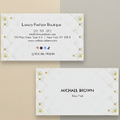 White and Gold Business Card Template 名刺