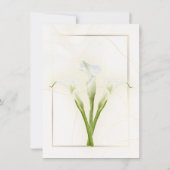 White and Gold Calla Lily Elegance 招待状 (裏面)