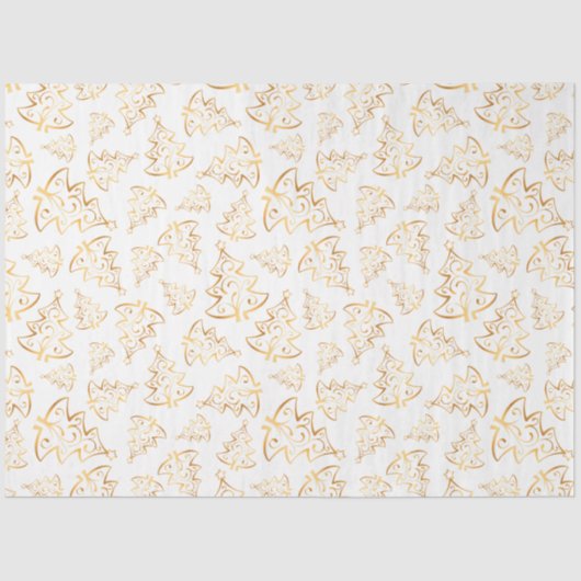 White and Gold Elegant Christmas Trees 薄葉紙 (正面)