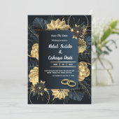 White and Gold Elegant Wedding Invitation 招待状 (スタンド正面)