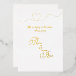 White and Gold Foil  箔招待状