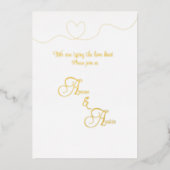 White and Gold Foil  箔招待状 (正面)