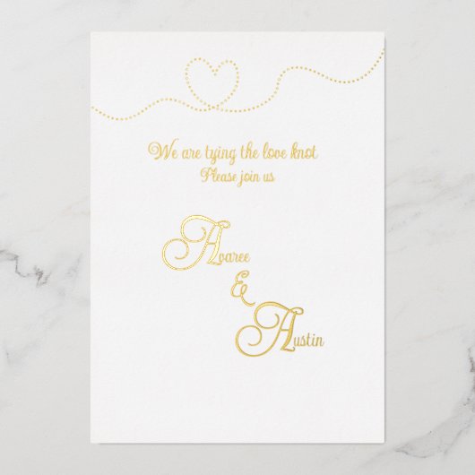 White and Gold Foil  箔招待状 (正面)