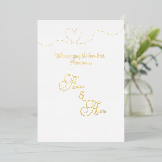 White and Gold Foil  箔招待状 (立ち正面)