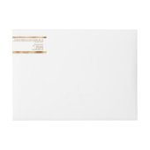 White and Gold Foil Luxury Cosmetics Jar Label ラップアラウンドラベル (正面)