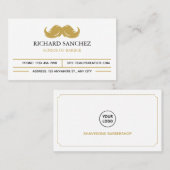 White and Gold Morden Berber Shop 名刺 (正面/裏面)