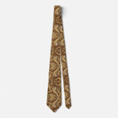 White and Gold Paisley Diamond 3d Style Neck Tie ネクタイ (正面)