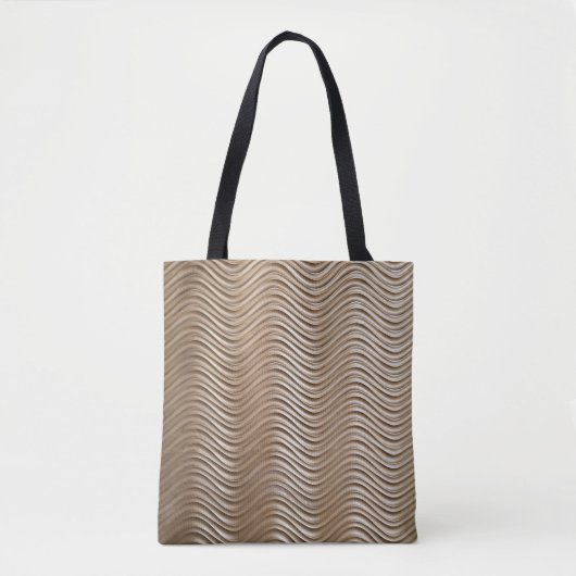 White and gray striped textile トートバッグ (正面)