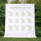 White and Green Fabric Wedding Seating Chart  タペストリー