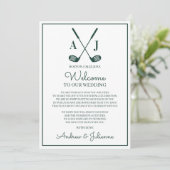 White And Green Golf Wedding Welcome Note 招待状 (スタンド正面)