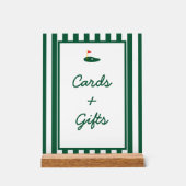 White and Green Stripe Golf Master Cards and Gifts アクリルサイン (正面)