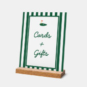 White and Green Stripe Golf Master Cards and Gifts アクリルサイン (傾斜)
