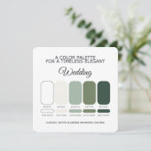 White and Green Wedding Color Palette Card 招待状 (スタンド正面)
