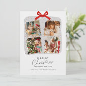 White and Grey Family Christmas  Photo Card シーズンカード (スタンド正面)