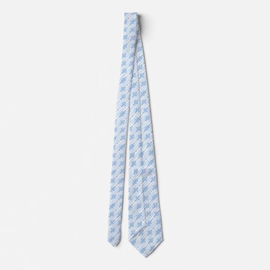 White and light blue pattern neck tie ネクタイ (裏面)