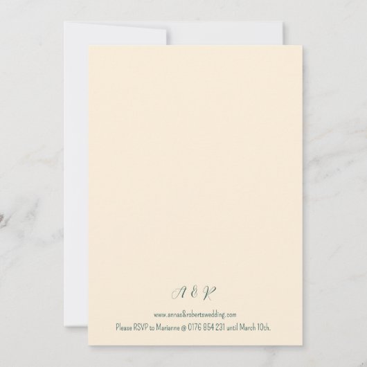 White And Lilac Wildflowers Geometric Wedding 招待状 (裏面)