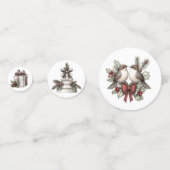 WHITE AND MAUVE HOLIDAY CHRISTMAS THEME コンフェッティ (正面)