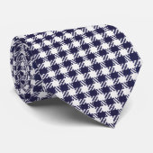 White and navy blue houndstooth  ネクタイ (ロール)