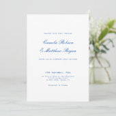 White and Navy Blue Wedding 招待状 (スタンド正面)