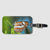 White and Orange Striped Butterfly ラゲッジタグ (正面横)