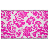 White and pink floral damask ファブリック (ファットクォーター)