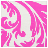White and pink floral damask ファブリック (クローズアップ)