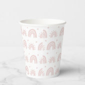 White And Pink Rainbow Babyshower New Baby Cup 紙コップ (右)