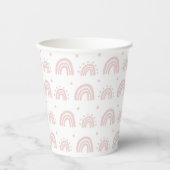 White And Pink Rainbow Babyshower New Baby Cup 紙コップ (正面)