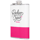 White and Pink Rodeo Crew Western Bachelorette フラスク (左)