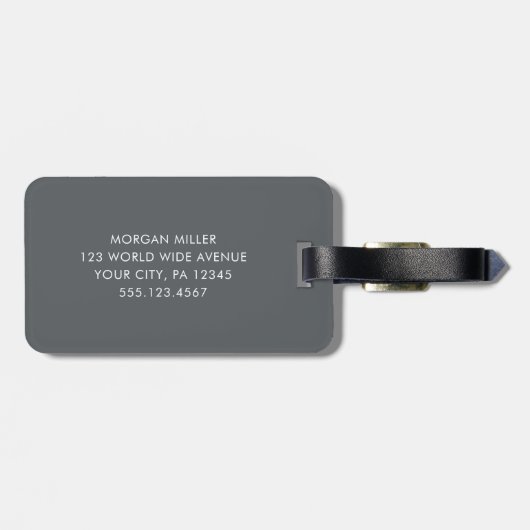 White and Pink striped Shadow Monogram bridesmaid ラゲッジタグ (裏面横)